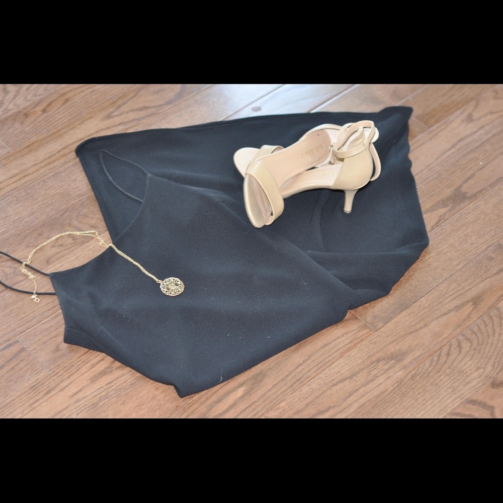 Evan Picone black dress: spaghetti straps, size 4